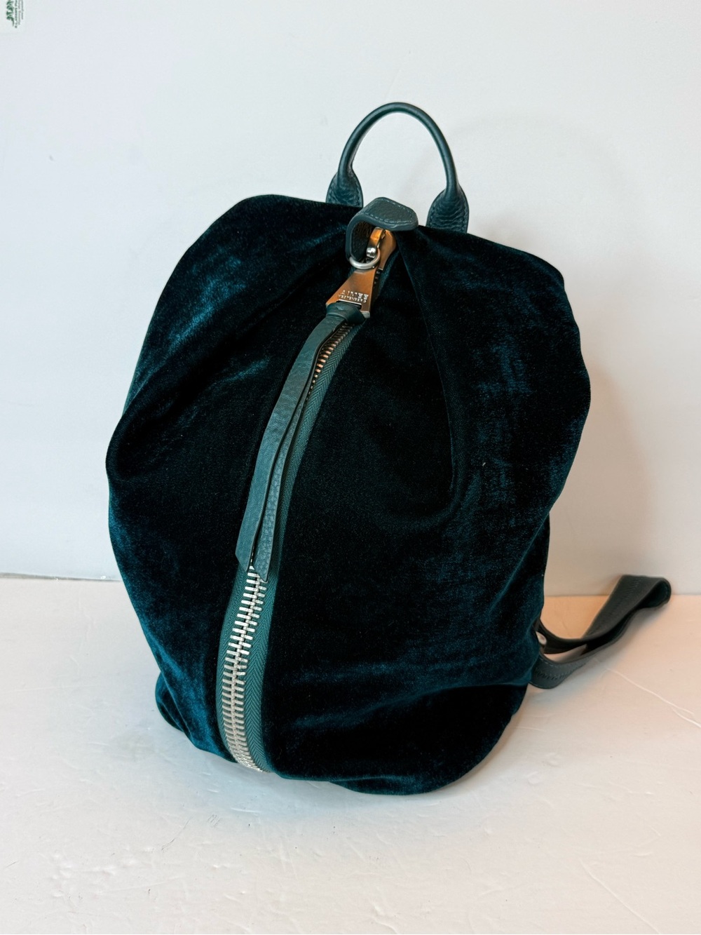 Aimee Kestenberg Velvet Front-Zip Women's Backpack - Deep Teal